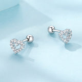 925 Sterling Silver White Gold Plated Earrings with CZ for Women