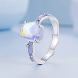 925 Sterling Silver Enamel 10x8mm CZ Ring Size 6 for Women