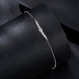 925 Sterling Silver Moissanite Bracelet for Women, Plated White Gold, 15+6cm