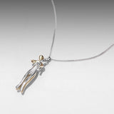 925 Sterling Silver Plated White Gold & Gold Necklace 40+5cm for Women