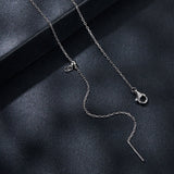 925 Sterling Silver + Moissanite Adjustable Necklace for Women - White Gold 0.5ct & 0.1ct