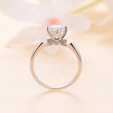925 Sterling Silver 1.0 Carat Moissanite Ring in Size 8