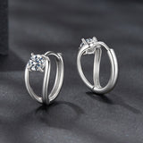 925 Sterling Silver 0.40 Carat Moissanite Earrings for Women