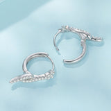 925 Sterling Silver Plated White Gold Earrings with CZ for Women
