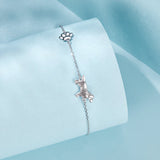 925 Sterling Silver & Plated White Gold Bracelet 15+6cm for Women