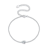 925 Sterling Silver White Gold Plated 0.8ct Moissanite Water Drop 16+5cm Bracelet for Women
