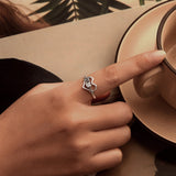 925 Sterling Silver Heart-shaped CZ Ring for Women