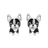 925 Sterling Silver Oxidized Enamel Earrings for Women