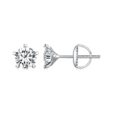 925 Sterling Silver Moissanite 0.50 Carat Earrings 6.0mm for Women
