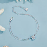 925 Sterling Silver White Gold Plated Bracelet with Enamel Process