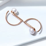 925 Sterling Silver Earrings in Rose Gold with Beads for Women