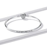 925 Sterling Silver 17.0 cm Oxidized CZ Bracelet for Women