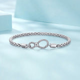 925 Sterling Silver Infinity Love Bracelet for Women - Size 17.0