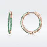 925 Sterling Silver Plated Rose Gold Pavé Setting CZ Earrings
