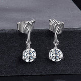 925 Sterling Silver Moissanite 0.50 Carat Earrings for Women