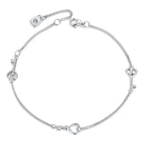 925 Sterling Silver White Gold Plated 21cm Pavé CZ Bracelet for Women