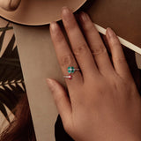 925 Sterling Silver Ladybug Four-leaf Clover Ring for Women