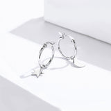 925 Sterling Silver Earrings 2.6x0.7cm for Women