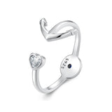 925 Sterling Silver Plated Platinum Ring with Pavé Setting for Men