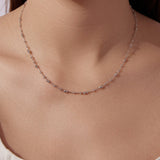 925 Sterling Silver 40+5cm White Gold Plated Necklace for Women