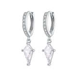 925 Sterling Silver White Gold Plated Earrings with CZ for Women