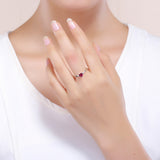 925 Sterling Silver Plated Platinum CZ Ring Size 6 for Women