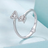 925 Sterling Silver White Gold Plated Pavé CZ Rings for Women