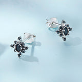925 Sterling Silver Earrings with Pavé Setting CZ, Size 0.8*0.7cm for Women