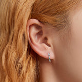 925 Sterling Silver Earrings with Pavé Setting CZ and Platinum Plating for Women