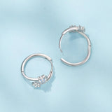 925 Sterling Silver Wedding Earrings with White Gold Plating and CZ Stones for Women