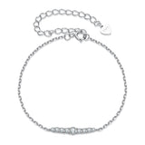 925 Sterling Silver Moissanite Bracelet for Women, Plated White Gold, 15+6cm