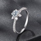 925 Sterling Silver Pavé Moissanite Ring with CZ - Size 6