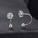 925 Sterling Silver Moissanite 0.1ct Earrings 1.3cm for Women