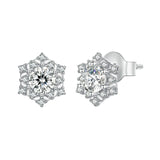 925 Sterling Silver Pavé Setting CZ Platinum Plated Earrings
