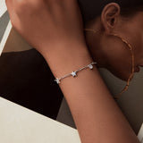 925 Sterling Silver White Gold Plated CZ Bracelet for Women
