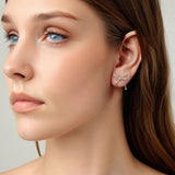 925 Sterling Silver Earrings in Oxidized Finish - Size 1.7*1.8cm for Women