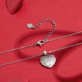 925 Sterling Silver White Gold Plated Necklace with CZ Pendant for Women