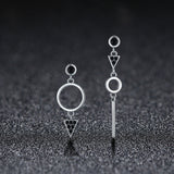 925 Sterling Silver Oxidized Pavé Setting CZ Earrings