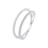 925 Sterling Silver Ring 6.0 Size with Pavé Setting CZ