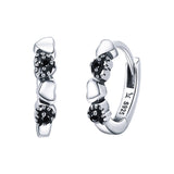 925 Sterling Silver Earrings with Pavé Setting CZ, 1.1*0.3cm