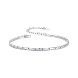 925 Sterling Silver + White Gold Plated Bracelet