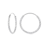 925 Sterling Silver Earrings Hoops 2.5 cm for Women