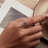 925 Sterling Silver Nano Opal Stone Ring for Women