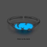 925 Sterling Silver & White Gold Luminous Stone Ring for Women