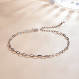 925 Sterling Silver & Plated Platinum Bracelet - 17+5cm Length