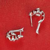 925 Sterling Silver Enamel and CZ Earrings with Platinum Plating for Women