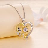 925 Sterling Silver Plated Gold Moissanite Necklace with Pavé Setting for Women