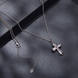 925 Sterling Silver Plated White Gold Moissanite Necklace 40+5cm for Women
