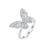 925 Sterling Silver White Gold Plated 1.9mm CZ Pavé Setting Ring Size 7 for Women