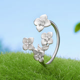 925 Sterling Silver Women's Ring with Pavé Set CZ and White Gold Plating - Style E